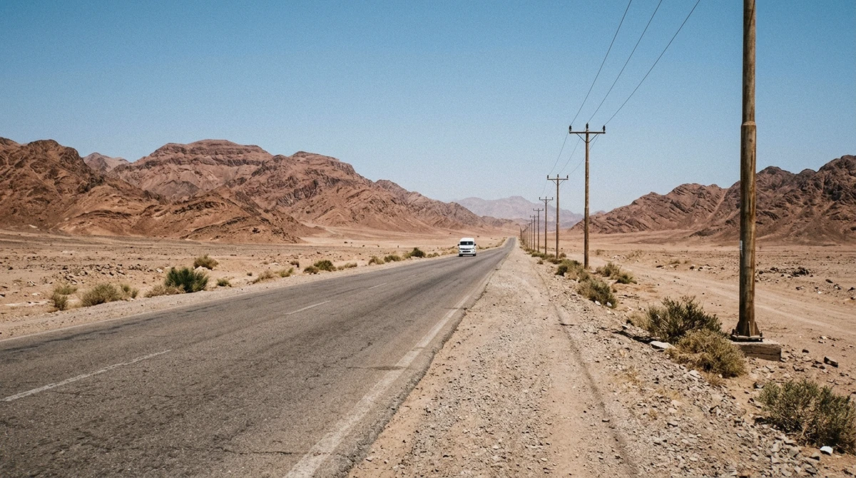 Empty desert road across the Sinai on the two-day St Catherine's Monastery and Mount Sinai trip from Cairo, Egypt